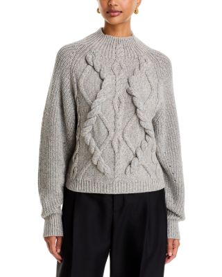 Frescienne Wool Blend Mock Neck Cable Knit Sweater - Exclusive