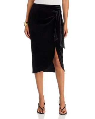 Draped Velvet Wrap Skirt