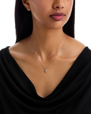 Diamond Mini Cross Pendant Necklace in 14K Gold, 0.20 tcw