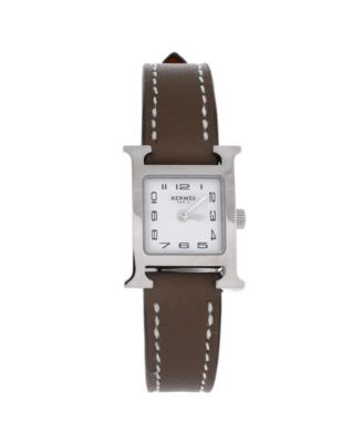 Heure H Quartz Watch in Stainless Steel and Leather 17mm