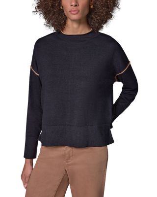 Cotton Contrast Trim Sweater