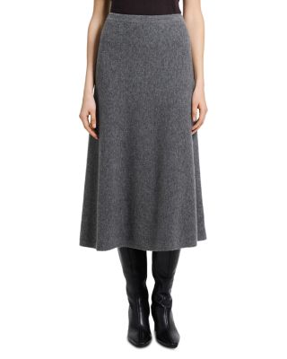 Flare Wool Blend Knit Skirt