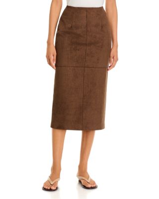 a. ren Clove Seamed Midi Skirt