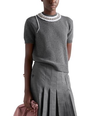  Short Sleeved Wool and Cashmere Sweater