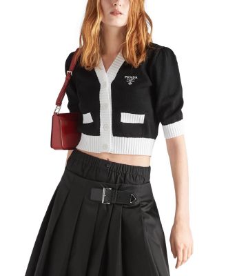  Cropped Cotton Cardigan