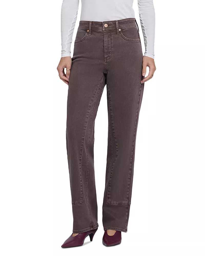 Nydj Brooke High Rise Loose Straight Jeans in Retro Espresso