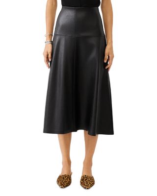 Faux Leather Midi Skirt