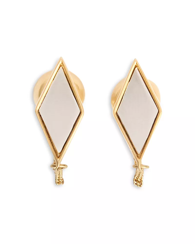 Jil Sander Two Tone Front To Back Earrings