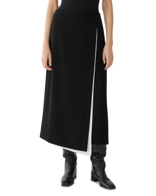 Contrast Trim Asymmetric Skirt