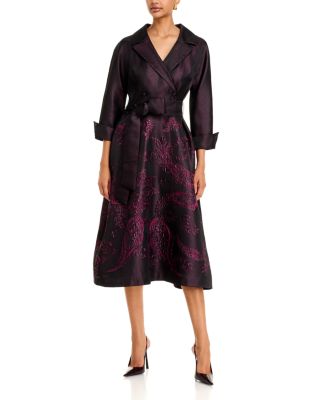 Jacquard Paisley Double Breasted Dress