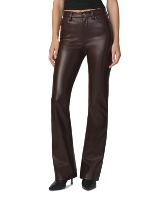 The Faux Leather Hi Honey Bootcut Jeans in Dark Chocolate