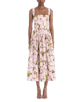 Iris Cotton Stretch Watercolor Dress
