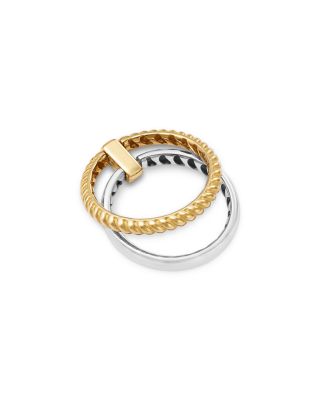 Double Band Ring in 14K Yellow & White Gold