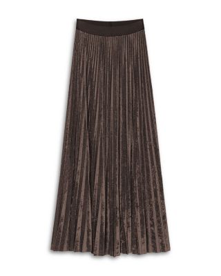 Soleil Plisse A-Line Midi Skirt