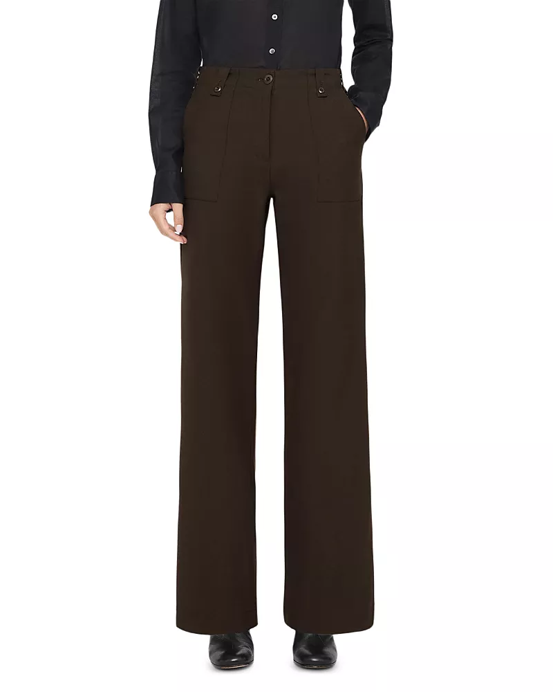 Allsaints Calla Buckle Waist Buttoned Loop Pants