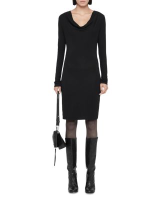 Lilla Cowl Neck Bodycon Above the Knee Dress