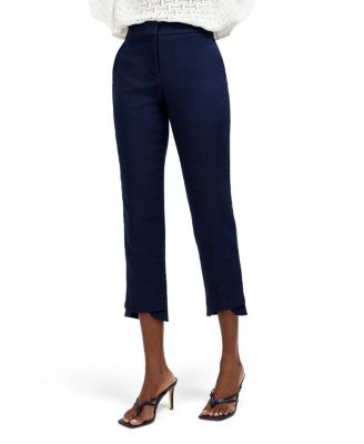 Trina Turk Ore Button-Hem Cropped Pant