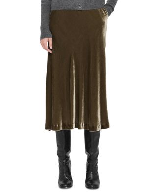 Nalia Silk Blend Velvet Midi Skirt