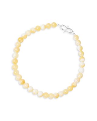 Mary Beige Topaz Beaded Necklace, 8.6"