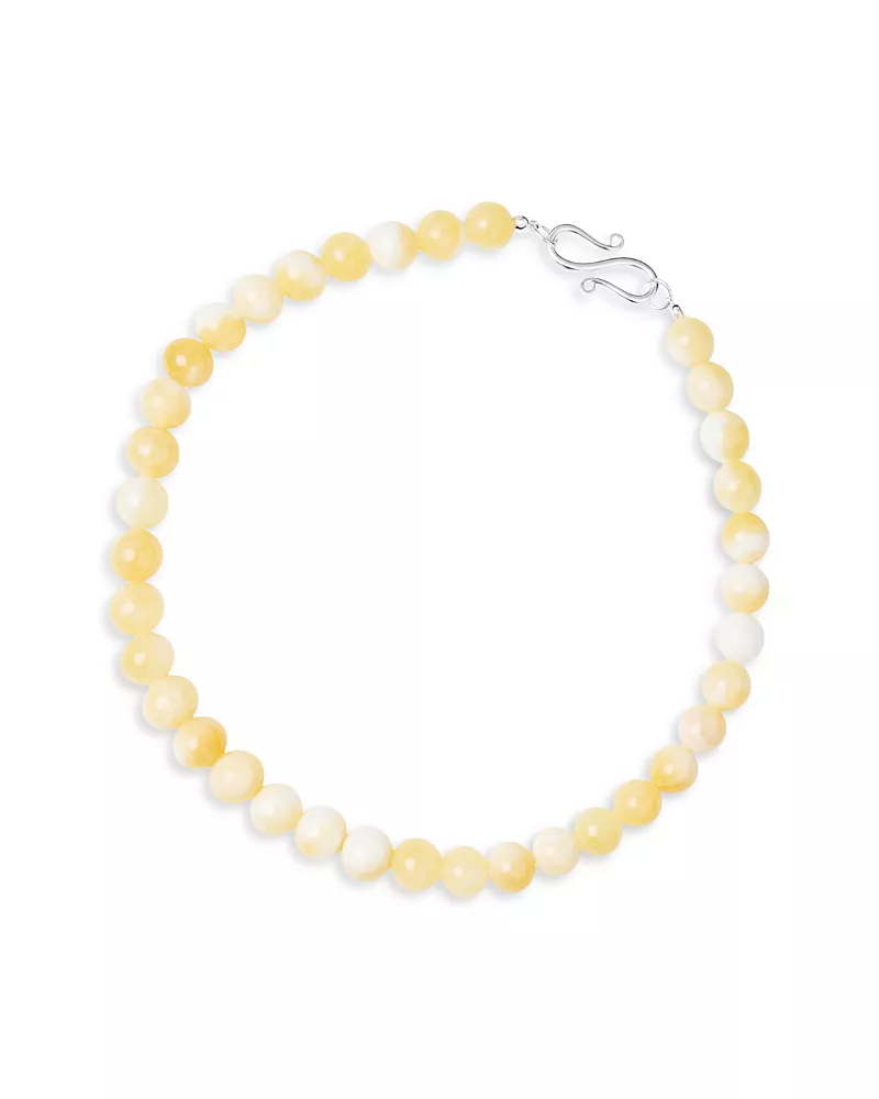 Lie Studio Mary Beige Topaz Beaded Necklace, 8.6