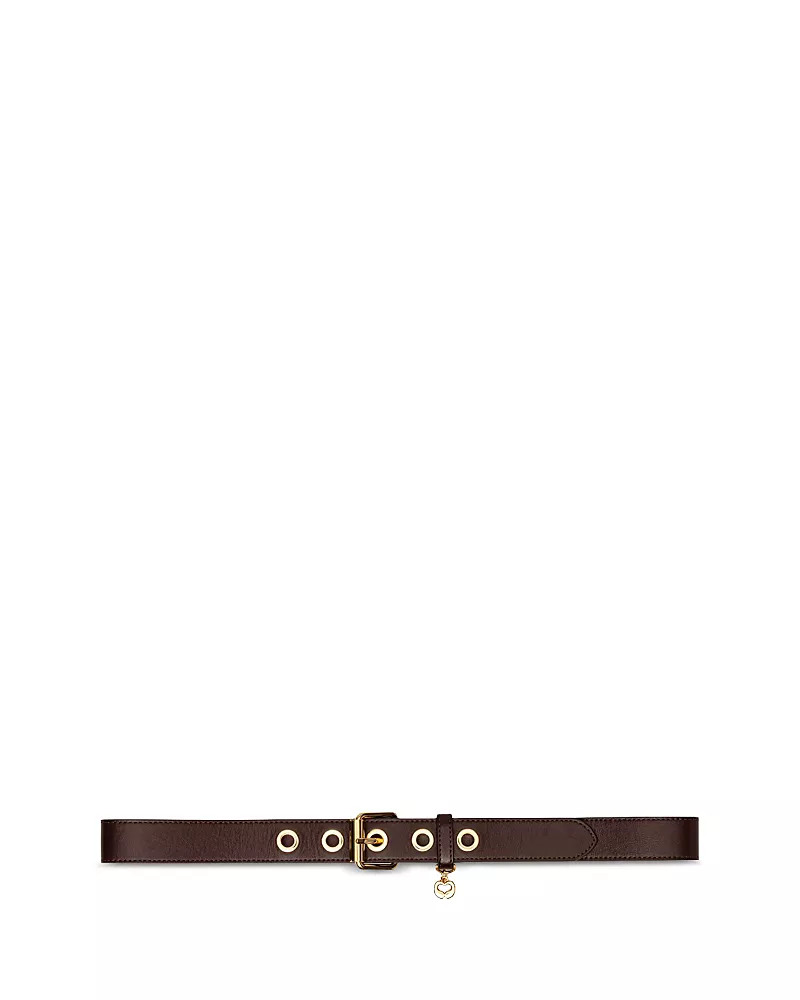 Maje Women's Miss M Spela Leather Heart Charm Belt