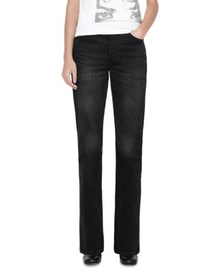 Rue Cotton Stretch High Rise Bootcut Jeans in Washed Black