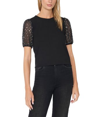Sequin Mixed Media Top