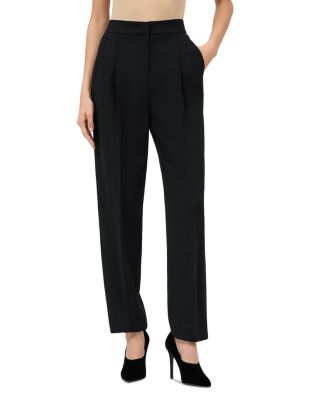 Enver Satin Straight Leg Pants