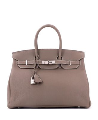 Birkin 35 Handbag Grey Togo with Palladium Hardware