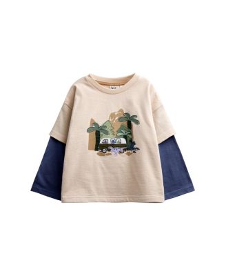 Boys' Long Mock Sleeve Crew Neck Top - Baby, Little Kid