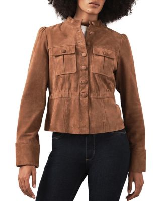  Women's Suede Peplum Jacket