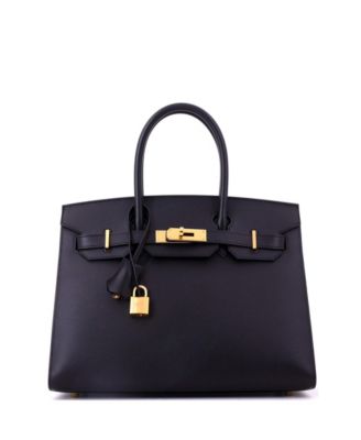 Birkin 30 Handbag Black Madame with Gold Hardware