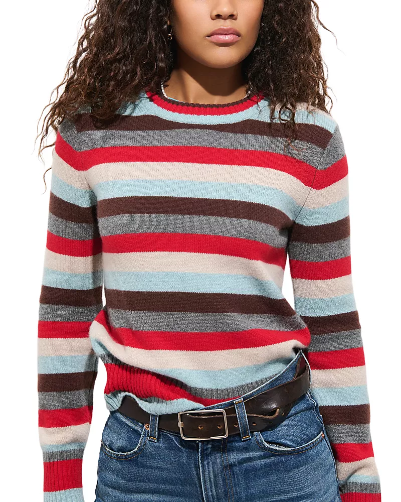 Alex Mill Marais Multi Stripe Cashmere Crewneck Sweater