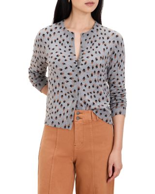 Nic+Zoe On The Dot Fitted Crewneck Cardigan