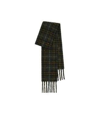  Narrow Check Alpaca Wool Blend Scarf