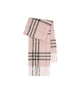  Check Alpaca Wool Blend Boucle Scarf