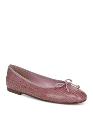 Women's Alie Croc Embossed Leather Ballet Flats