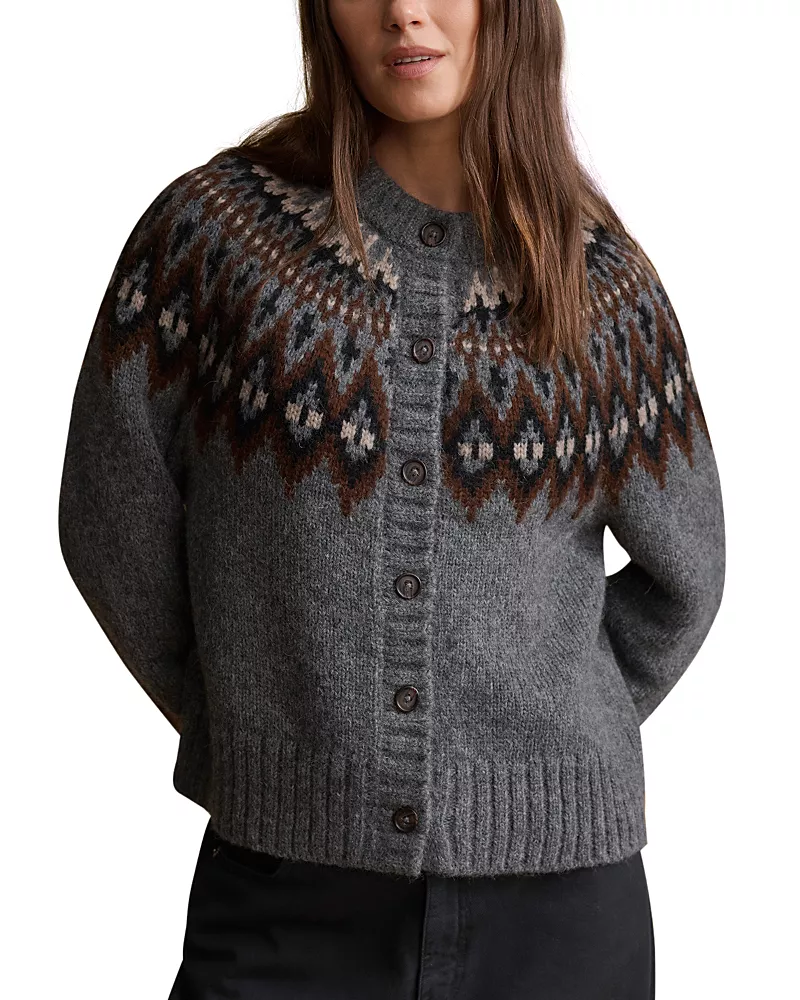 Jenni Kayne Thatcher Baby Alpaca Blend Crewneck Fair Isle Cardigan