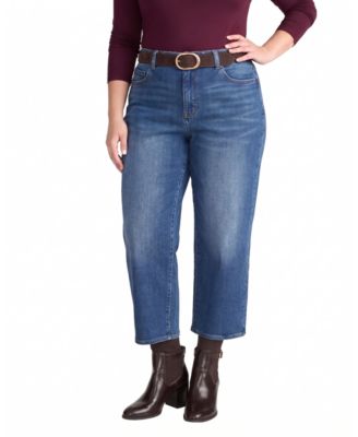 Women's Plus Refined Lou Barrel Jeans in Anzio Blue