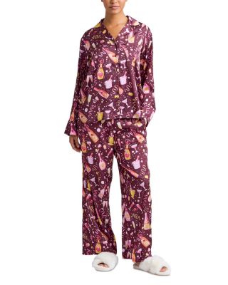 Champagne Satin Long Sleeve Pajama Set