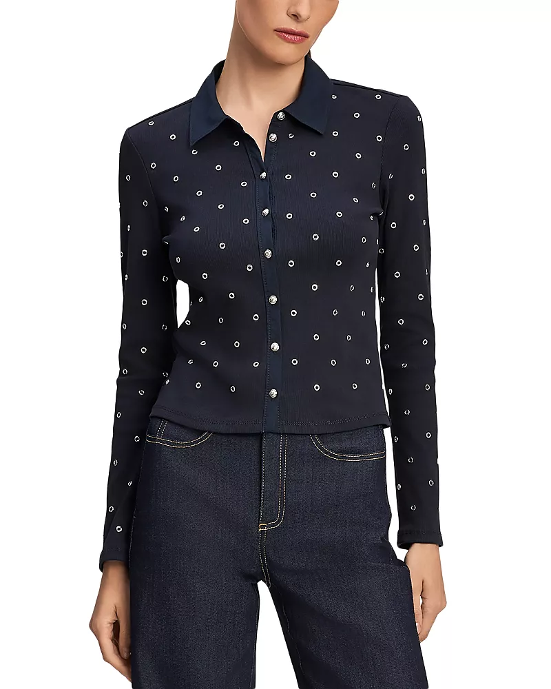 Cinq a Sept Jensyn Grommet Cotton Stretch Top