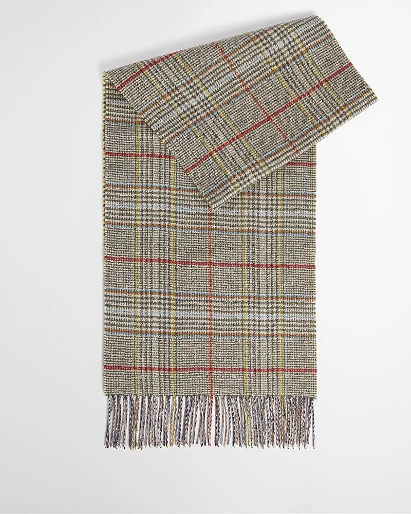 Barbour Macklow Reversible Plaid Wool Scarf