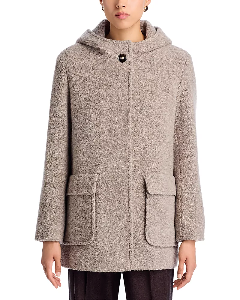 Cinzia Rocca Hooded Short Boucle Jacket