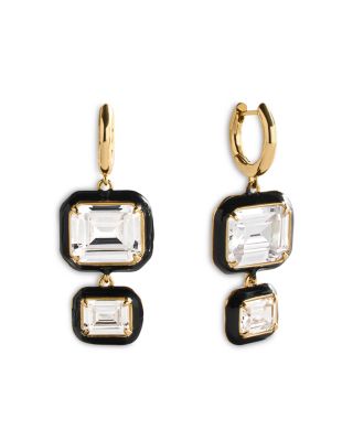 Felicity Double Crystal Charm Hoop Earrings