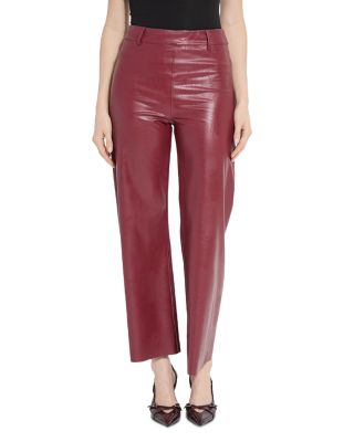 High Rise Faux Leather Cropped Pants