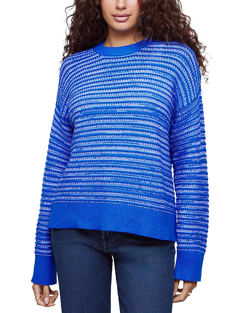 Splendid Beckett Striped Cotton Blend Crewneck Sweater