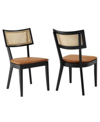  Caledonia Upholstered Wood Dining Chairs, Set of 2