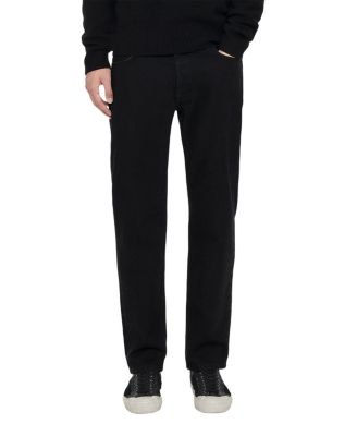 Regular Fit Straight Five Pocket Jeans in Black