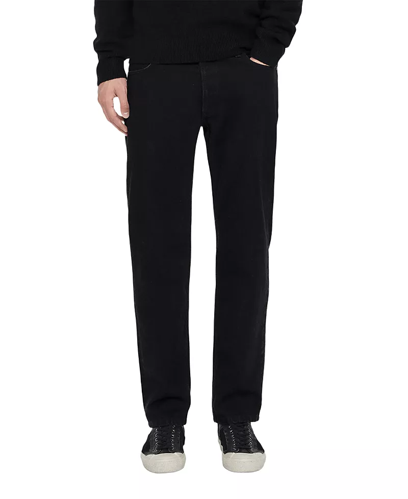 Allsaints Regular Fit Straight Five Pocket Jeans in Black