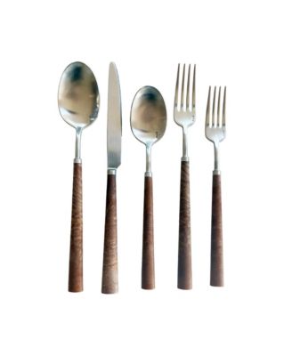 Burled Resin Flatware, Set of 20